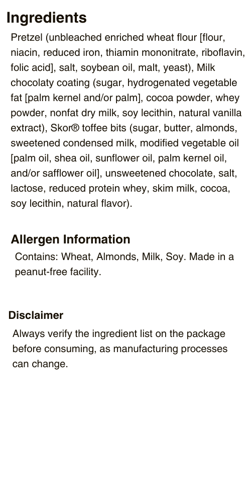 Crunchy Toffee Pretzel Rod Ingredients