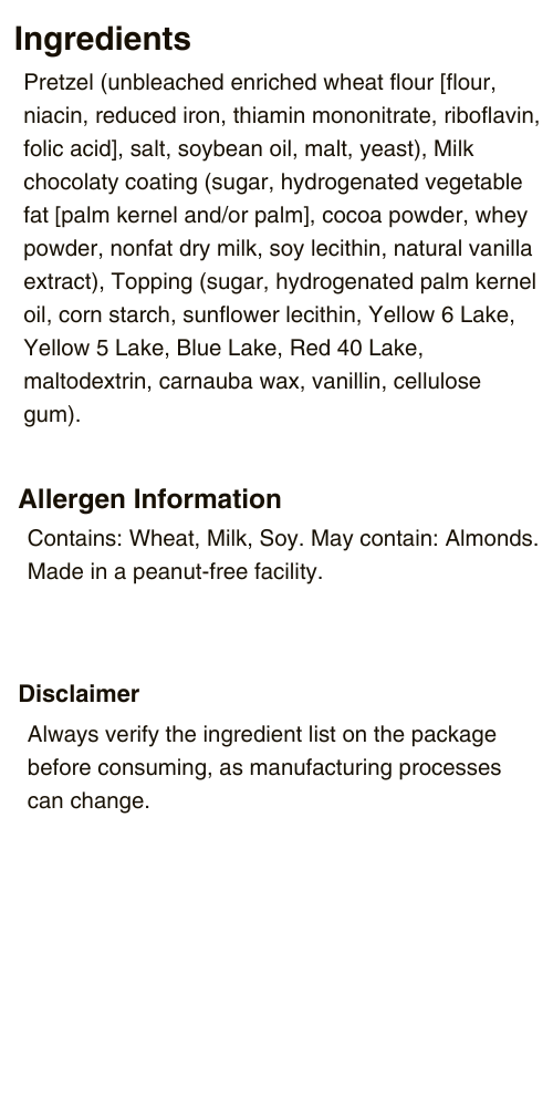 Rainbow Sprinkles Pretzel Rod Ingredients
