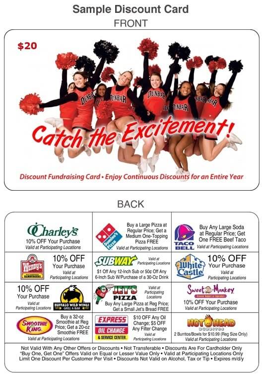 Sample Cheerleader Discount Card