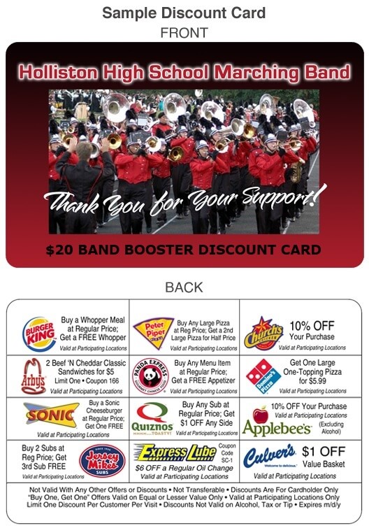 Sample Band Discount Card