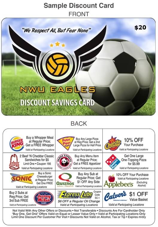 Sample Soccer League Discount Card