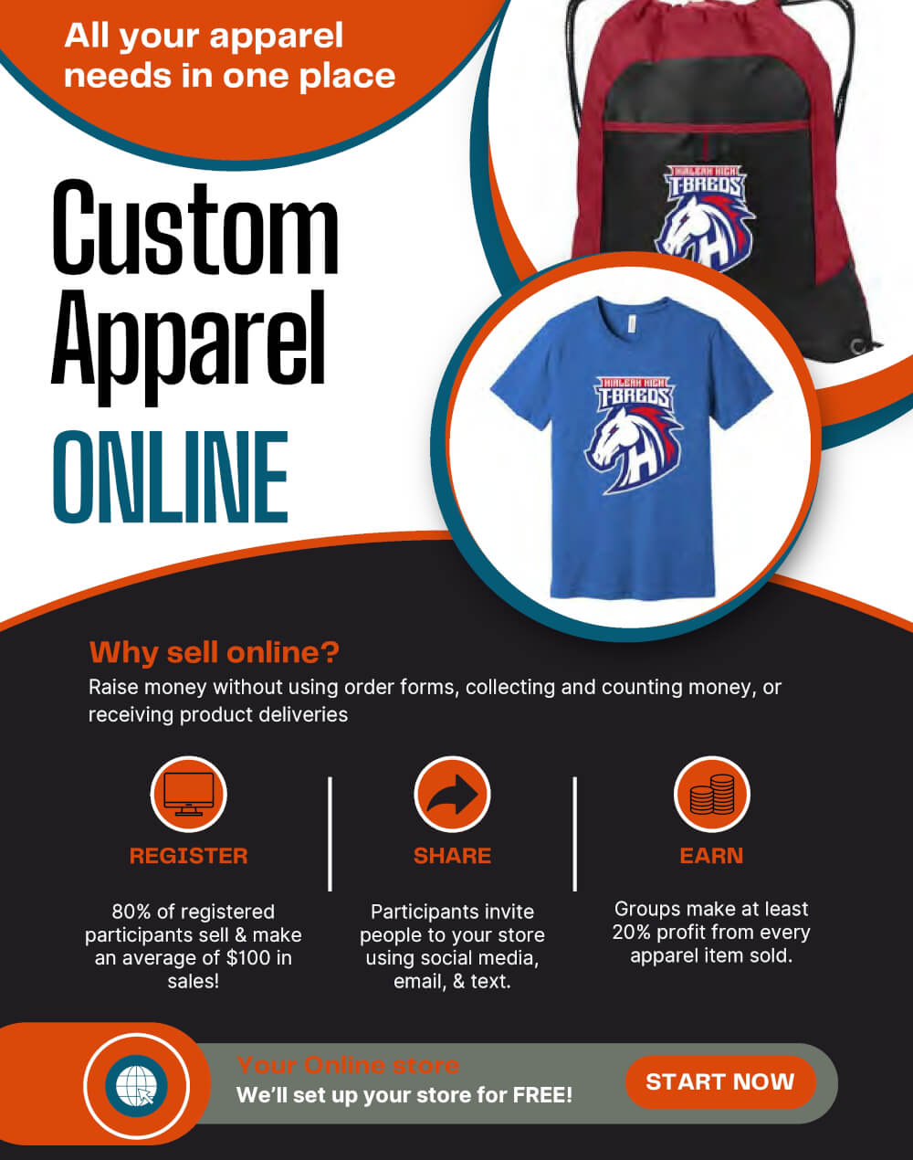 Custom Apparel Online Fundraiser