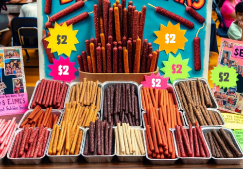 $2 Beef Sticks Display Table
