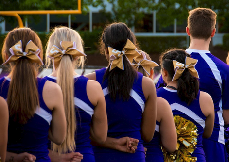 Cheerleaders Lined Up