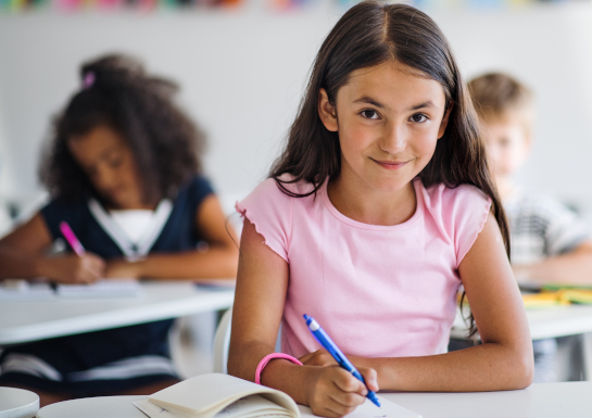 Elementary school student in the classroom