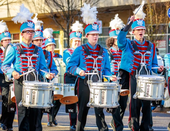 High school band drummers