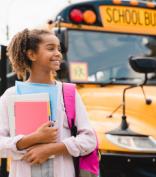 Middle School Student & School Bus